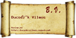 Bucsák Vilmos névjegykártya